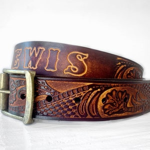 Engraved Leather Belt Personalized Father's Day Gift With Name Gift for ...