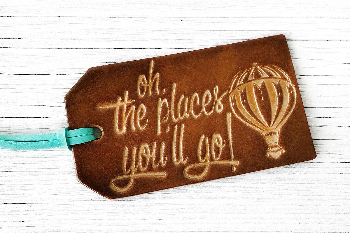 Graduation Gift Luggage Tag Travel Quote Oh The Places Etsy