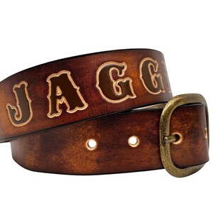 Handmade Leather Belts for Men and Women - Full Grain Leather Belt Personalized with Custom Name - Free Personalization