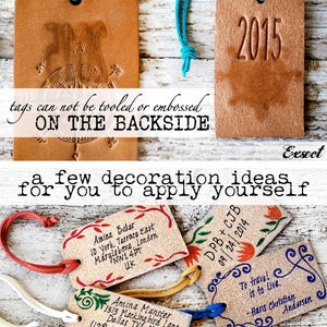 Leather Luggage Tag, Oh The Places You'll Go Travel Quote Travel Gift, Great Stocking Stuff or Graduation Gift zdjęcie 5