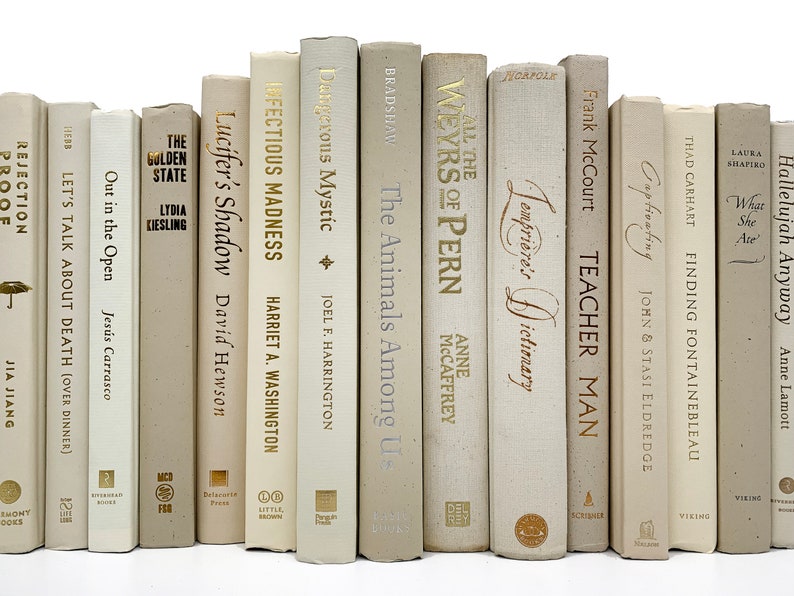 Neutral Books Beige Cream Ivory Tan Decorative Books Etsy