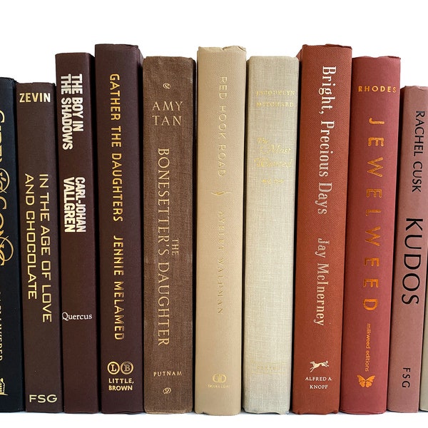hardcover books for display Bundle of Earth Tones Decorative Books Home Decor Books by The Foot - Color Bundle - Rich Earth Tones - Colorful Stack of Books