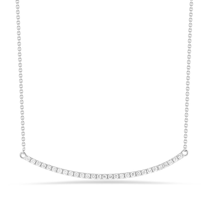Diamond Curved Bar Necklace 2 inch 14k geel, wit, rose goud .43ct natuurlijke diamanten skinnybling bestseller de originele bar afbeelding 7