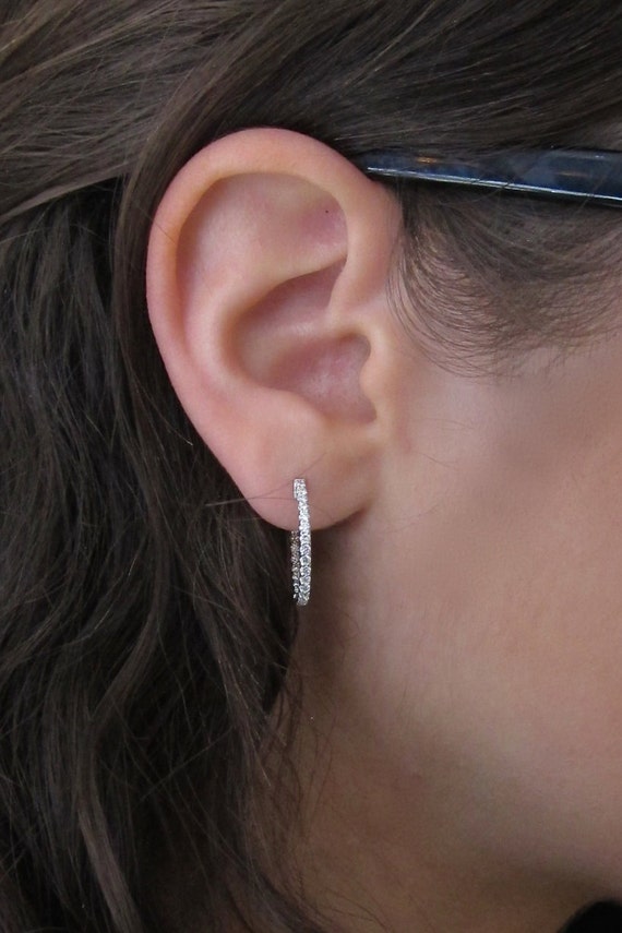 Emerald Cut and Round Brilliant Cut Diamond Hoop Earrings (1.00 carat) –  Ronald Abram