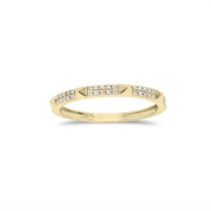 Diamond & Gold Pyramid Stackable Ring 14k, Gold Stacking Ring, Trendy Rings, Everyday Ring Stack, Fine Diamond Jewelry by Skinnybling