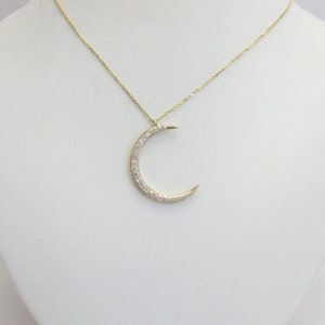 Diamond Crescent Moon Necklace image 4