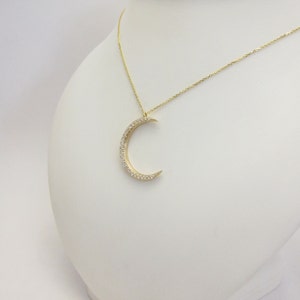 Diamond Crescent Moon Necklace image 3