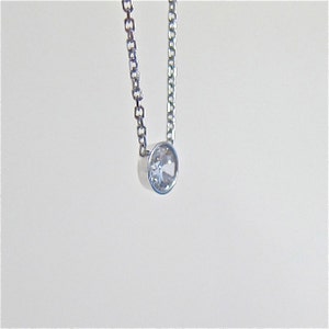 Bezel Set 0.25 ct. Diamond Solitaire Necklace 14k white or yellow gold floating diamond necklace image 3