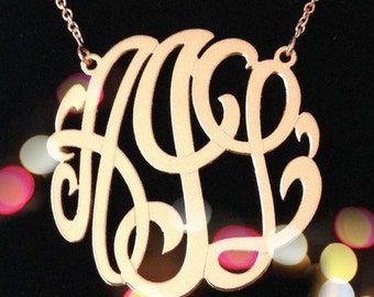 Medium Sterling Silver Monogram Necklace (1.25 inch)