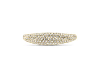 Pave Diamond Dome Ring: 14k Gold Stapelschmuck
