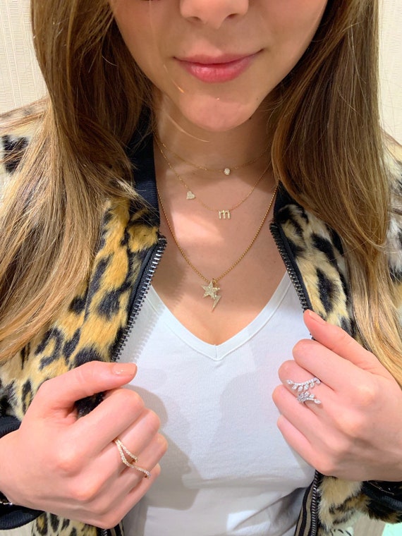 Lowercase diamond initial sale necklace