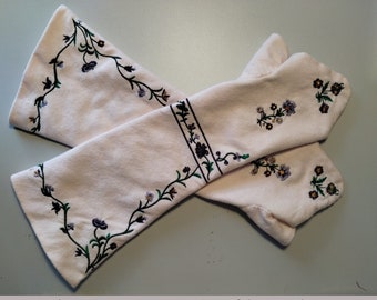 Mitts 18th Century Embroidered Fabric, Unmade-up