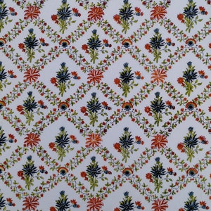 18th Century Reproduction &quot;French Spring&quot; Hand Block Print