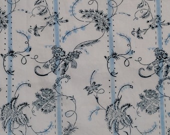 18th Century Reproduction "Acadian Winter"  Hand Block Print