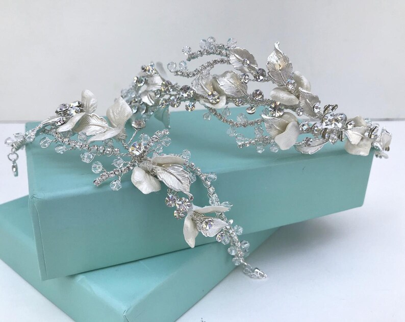 Floral CZ Bridal Crown - Wedding & Party Tiara main image 0