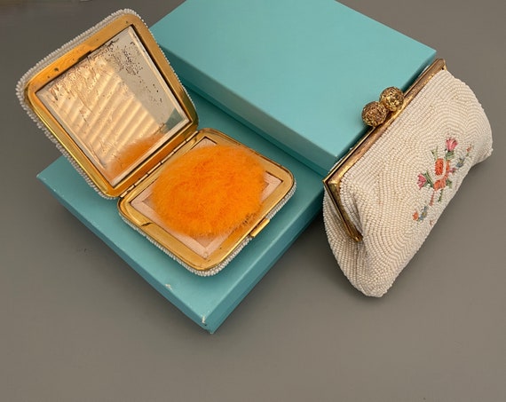 French Vintage Change Purse & Compact Set Of 2 / … - image 8