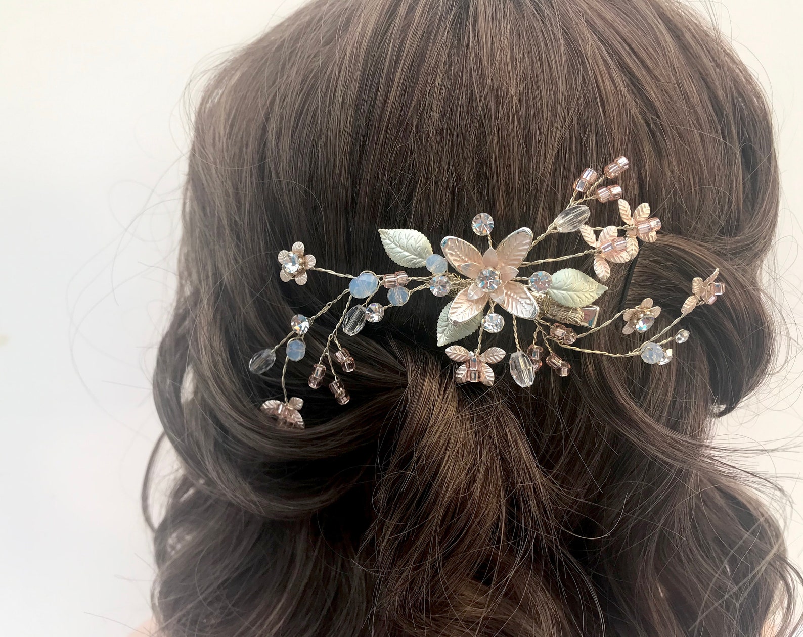 Rose Gold Floral Hair Clip main image 1