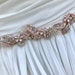 Rose Gold Floral Crystal Bridal Wedding Sash / Vintage Leaf - Etsy