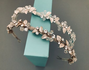 Swarovski Crystal Vine Bridal Headband  / Leaf Bridal Headpiece / Wedding Crown / Leaf Vine Headband / Crystal Leaf Tiara  / Leaf Hair Crown