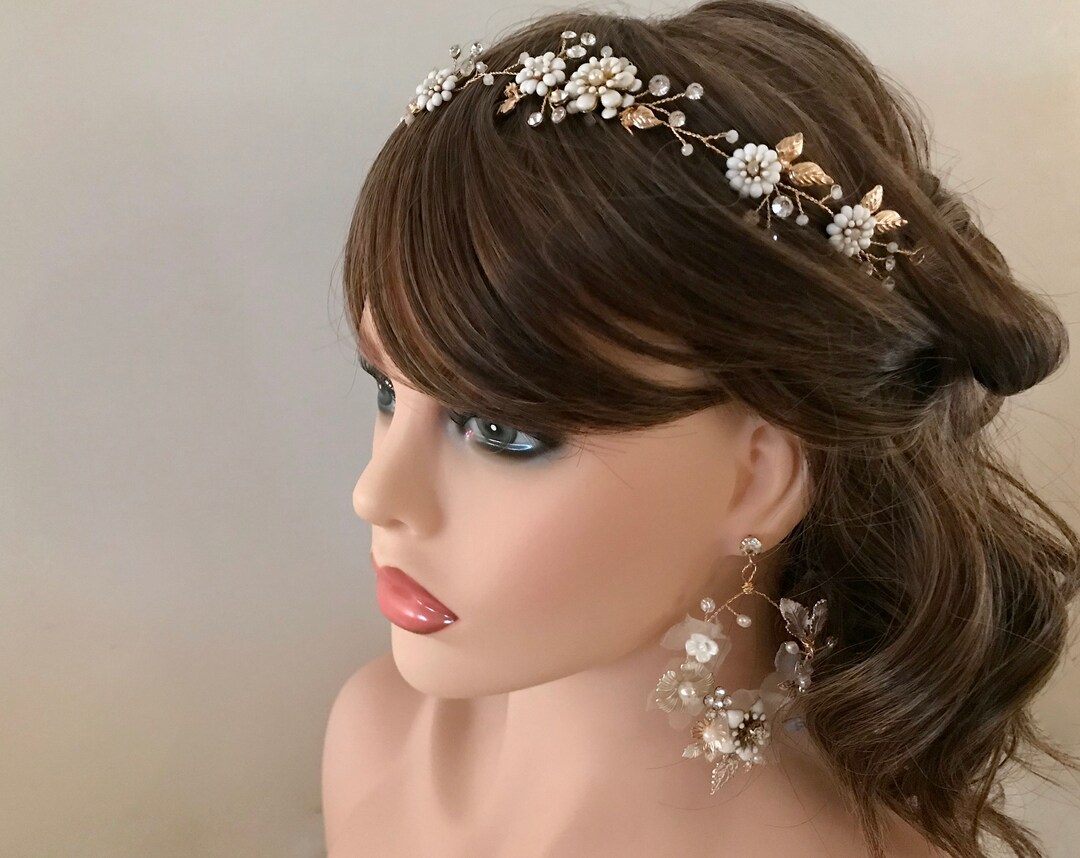 Flower Bridal Hair Vine / Floral Wedding Hair Vine / Flower Wedding