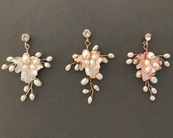 Boucles D'oreilles Naila En Fleurs Séchées Bohème Crème - Le Dahlia Noir