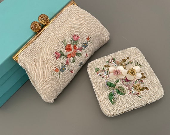 French Vintage Change Purse & Compact Set Of 2 / … - image 10