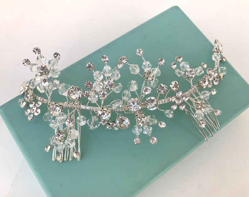 Crystal Bridal Wedding Hair Vine Comb Crystal Wedding Hairvine Crystal Wedding Headpiece Silver Rhinestone Bridal Hairpiece