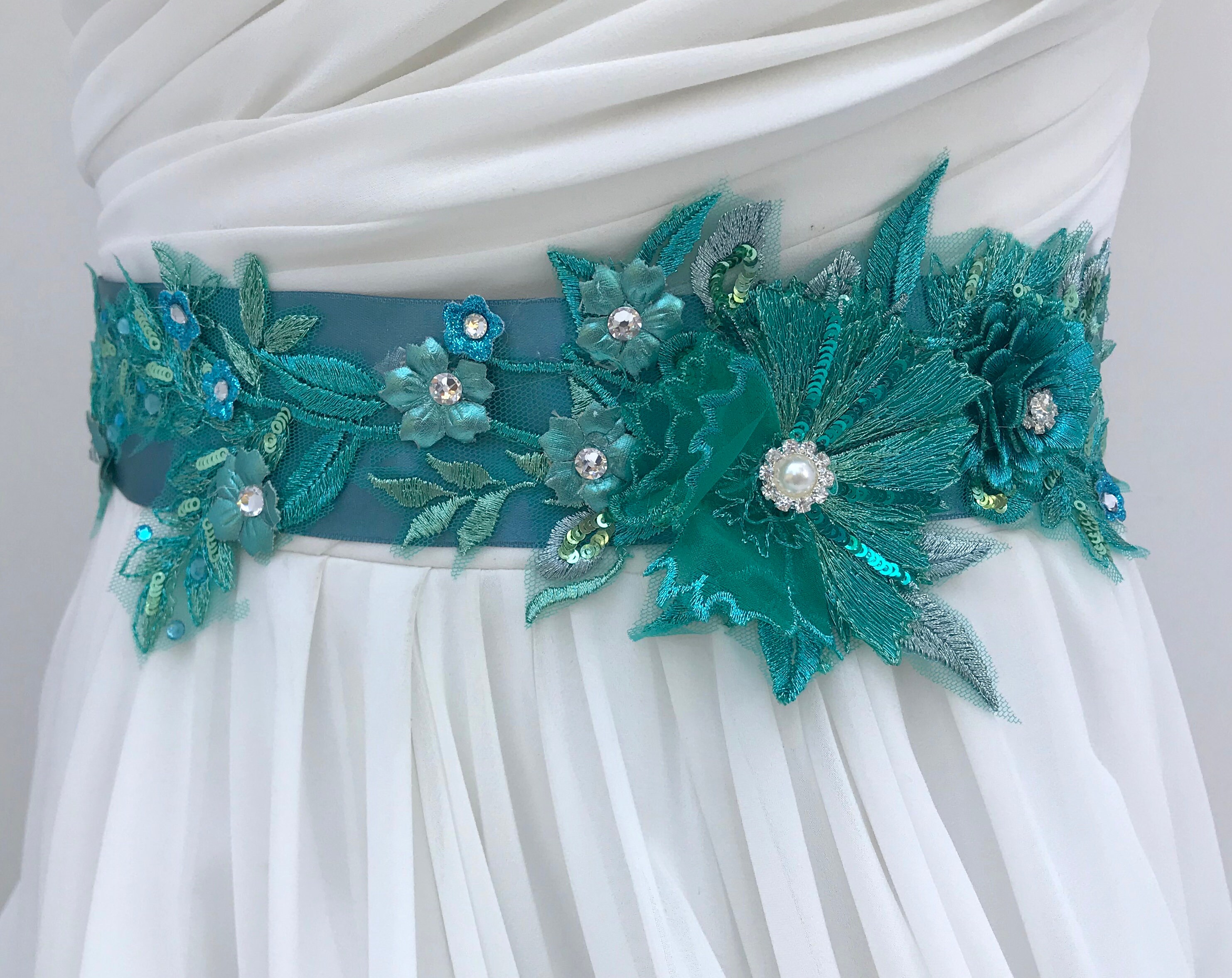 Teal belt for dress clearance