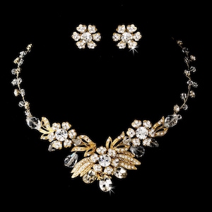 Crystal Jewelry Set / Bridal Jewelry Set / Wedding Jewelry Set /  Crystal Wedding Jewelry / Statement Jewelry / Wedding Necklace Earring Set