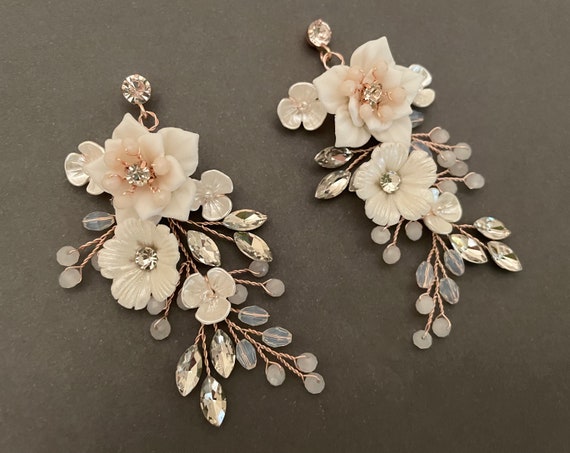 Floral earrings online deals