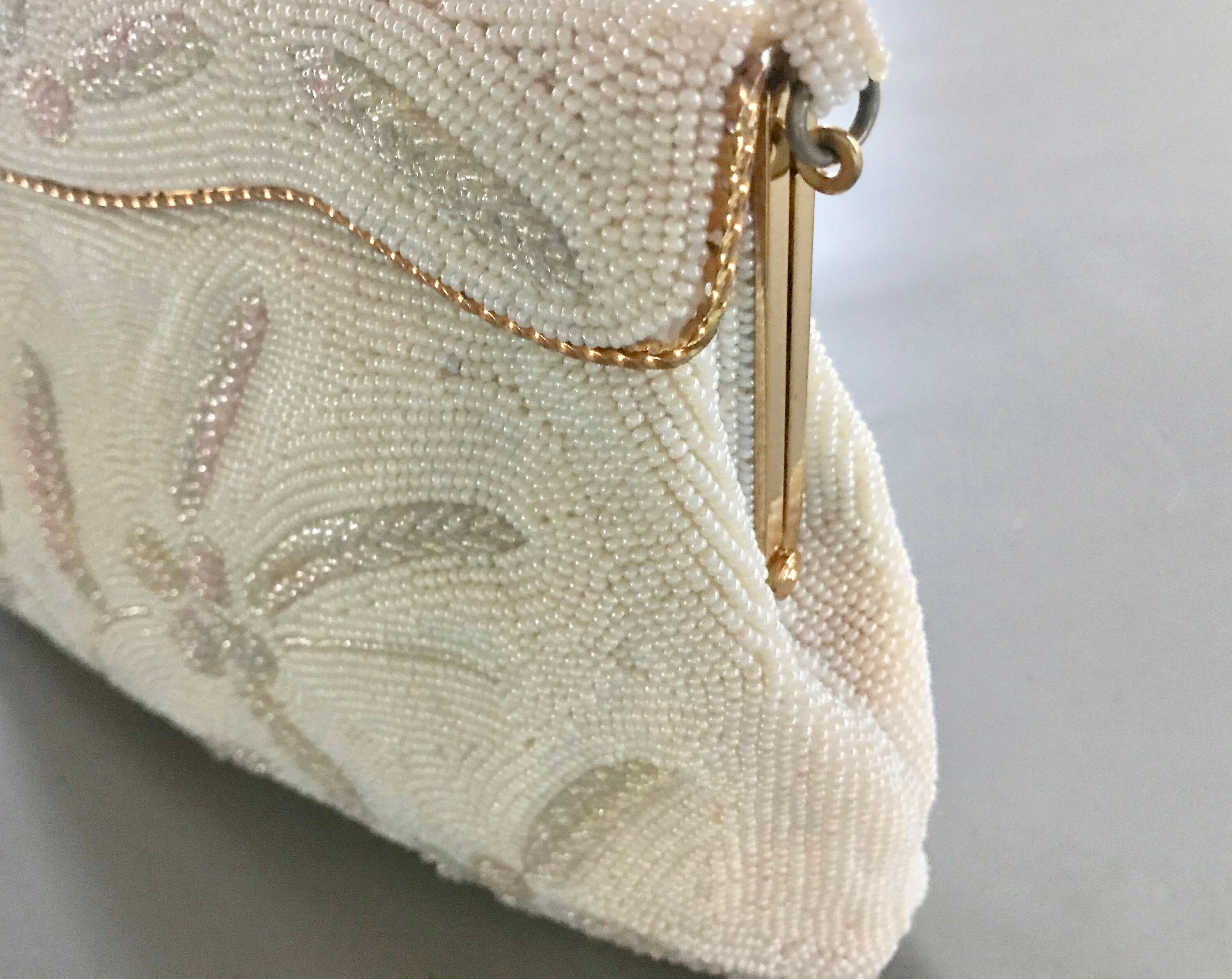 Floral Vintage Beaded Evening Bag / Japan / Flower Beaded Etsy