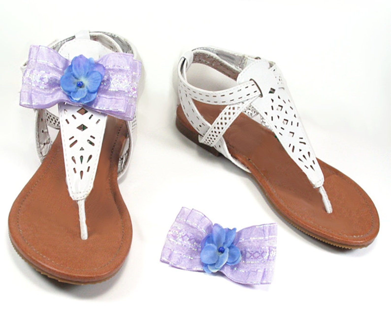 purple lavendar flower bow shoe clips, easter shoe clips, clips for flip flops, high heels, sandles and ballet flats, bridesmaid