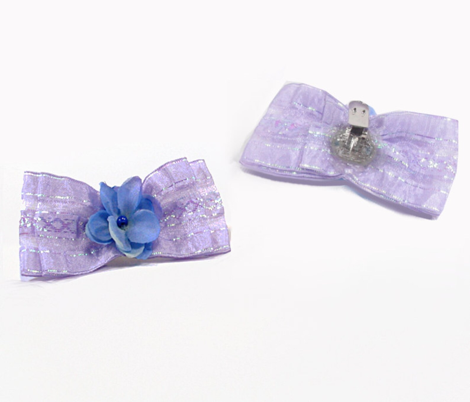 purple lavendar flower bow shoe clips, easter shoe clips, clips for flip flops, high heels, sandles and ballet flats, bridesmaid