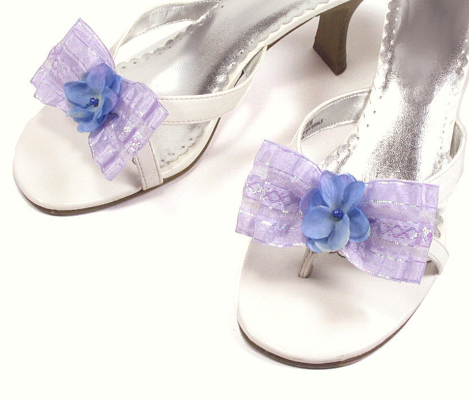 purple lavendar flower bow shoe clips, easter shoe clips, clips for flip flops, high heels, sandles and ballet flats, bridesmaid