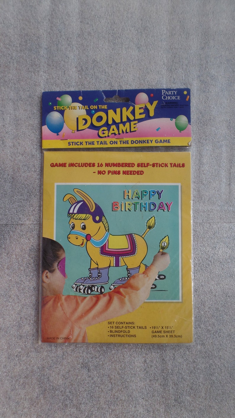 Vintage Stick the Tail on the Donkey Game Etsy