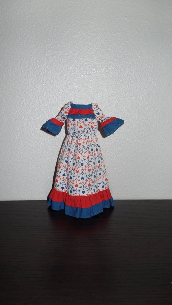 1972 Genuine Barbie Red White and Blues Maxi Dress for Skipper | Etsy