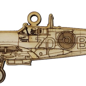 Spitfire Wood Christmas Ornament