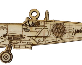 Spitfire Wood Christmas Ornament