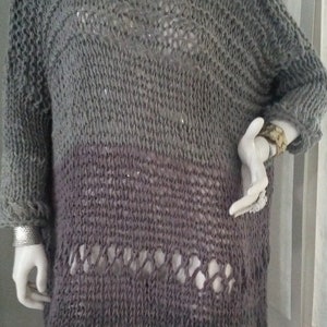 SWEATER WOMAN&#39;S KNITTED Color Block   Oversized  Plus Size