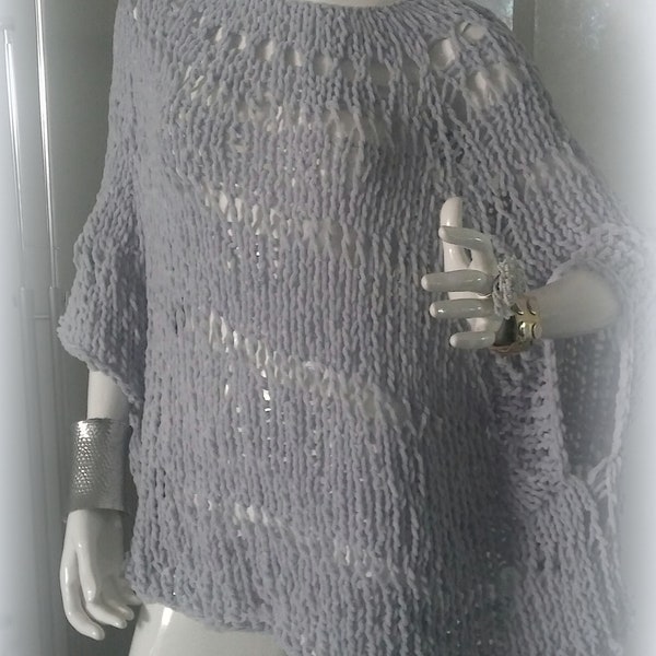 WOMANS SWEATER KNITTED Poncho with sleeves Bulky Chunky Soft Cuddly Maternity