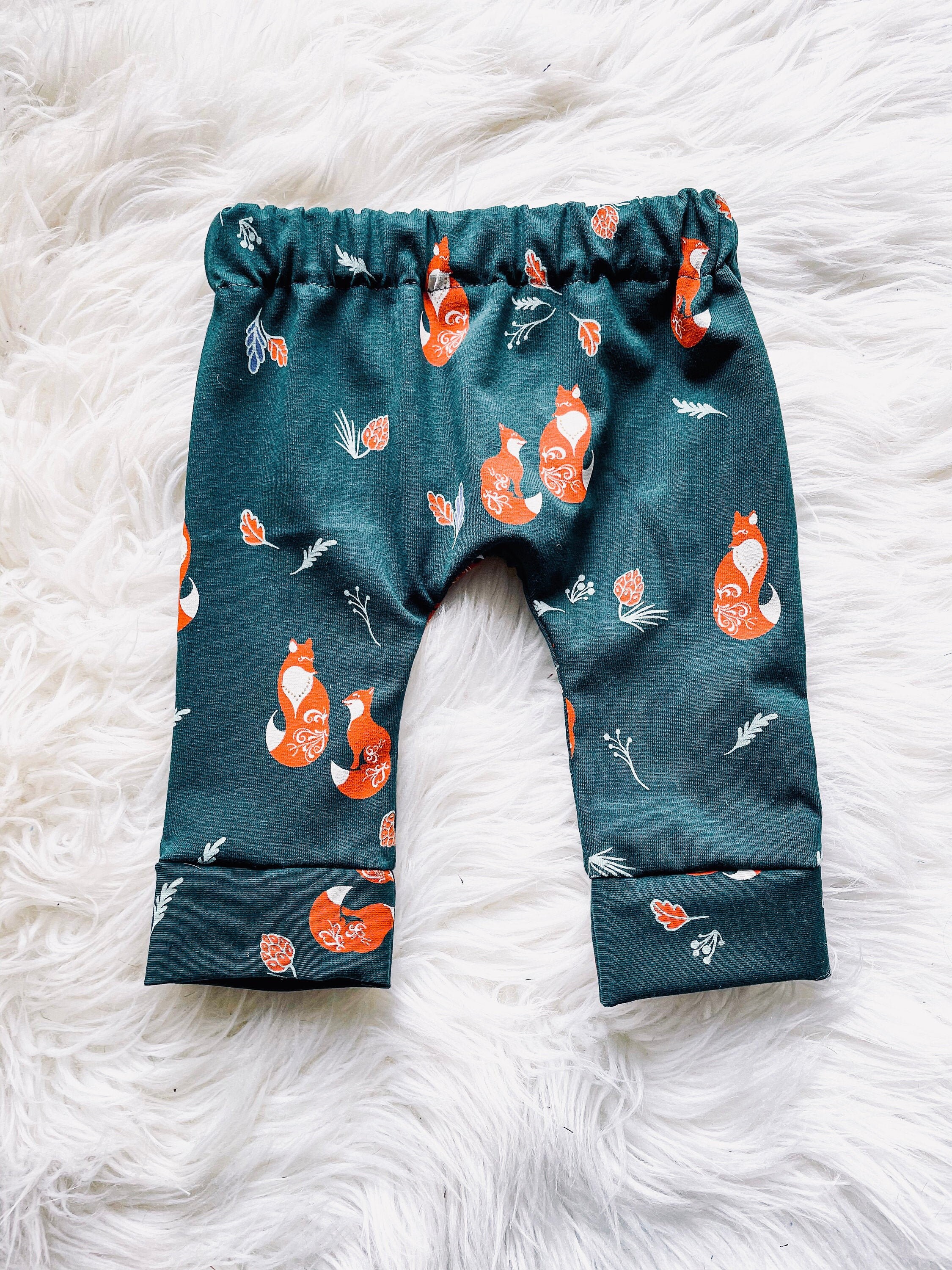 Forest Green Fox Print Jersey Baby 