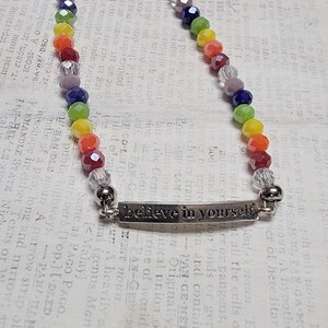 Believe in yourself rainbow bracelet