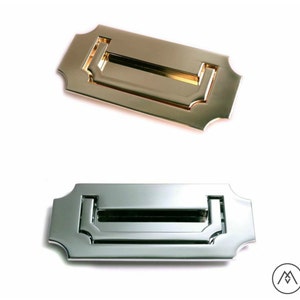 Campaign Furniture Handles Polished Brass, Polished Chrome, or Matte Black FAST SHIPPING image 1