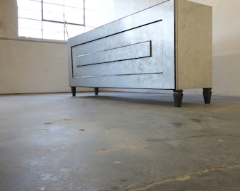 BUILT TO ORDER / Crushed Silver Leaf Credenza