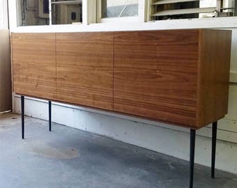 BUILT2ORDER // Walnut Credenza with Slate Grey Metal Legs