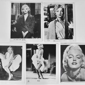 Five Rare Marilyn Monroe Movie Photos 1953-1960, 1978 B & W Silver Halide Prints