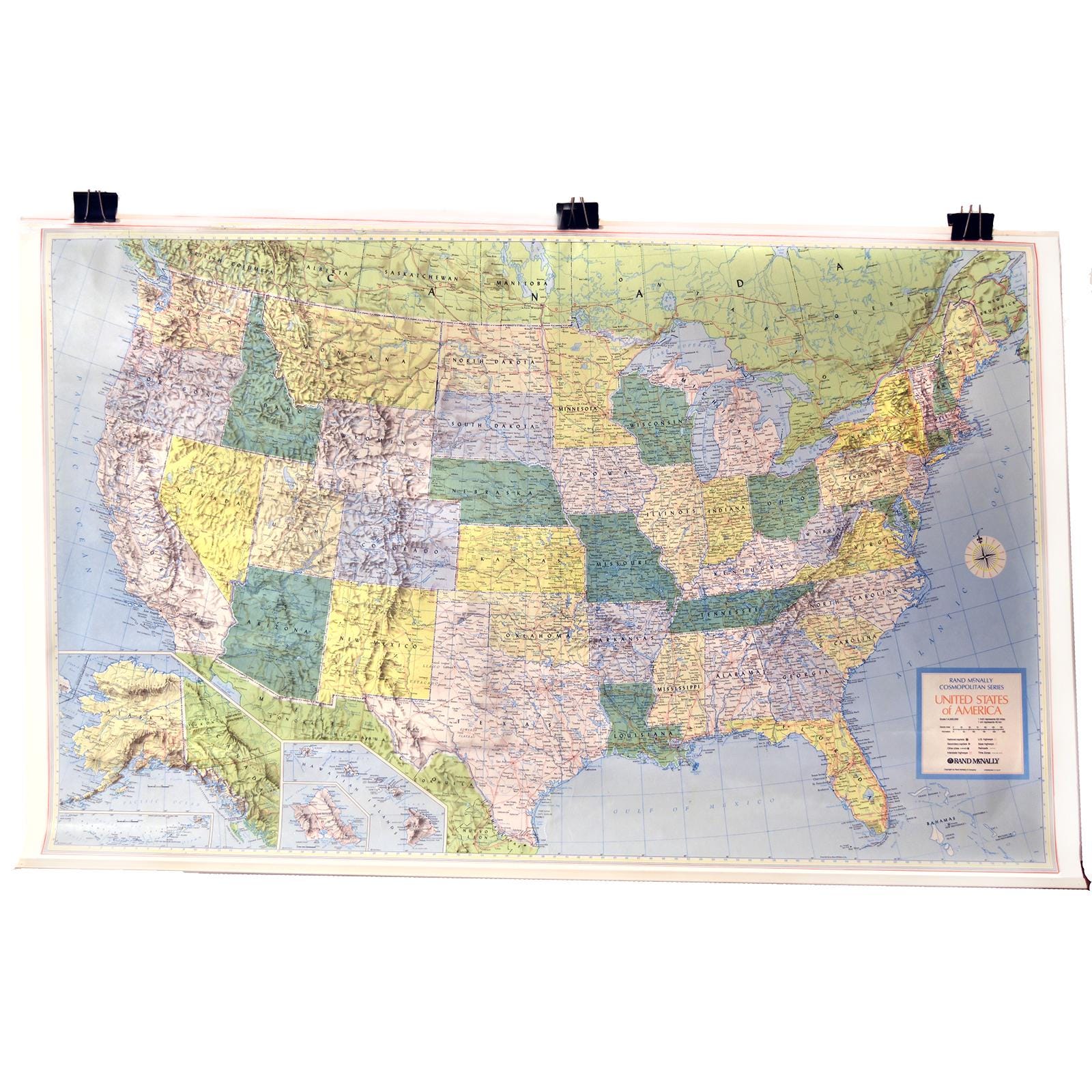 Rand McNally 米国地図 昭和5年 額装品 Rand McNally 米国地図 昭和5年 額装品 Rand McNally & Co. Vintage
