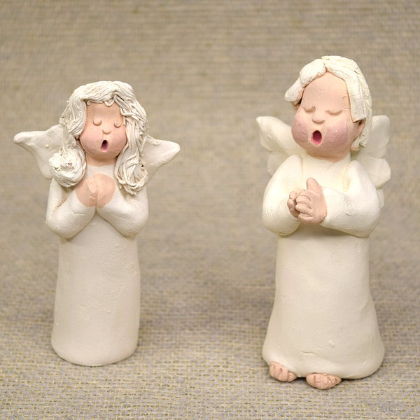 Vintage 1990s Whiterock Studio Hand-sculpted Ceramic Angels
