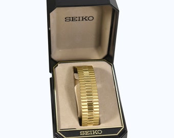 Vintage Seiko Watchband S114V, 18mm x 6.5" Gold Tone Stainless Stretch , Unused, Made in USA - Selling Watchband ONLY