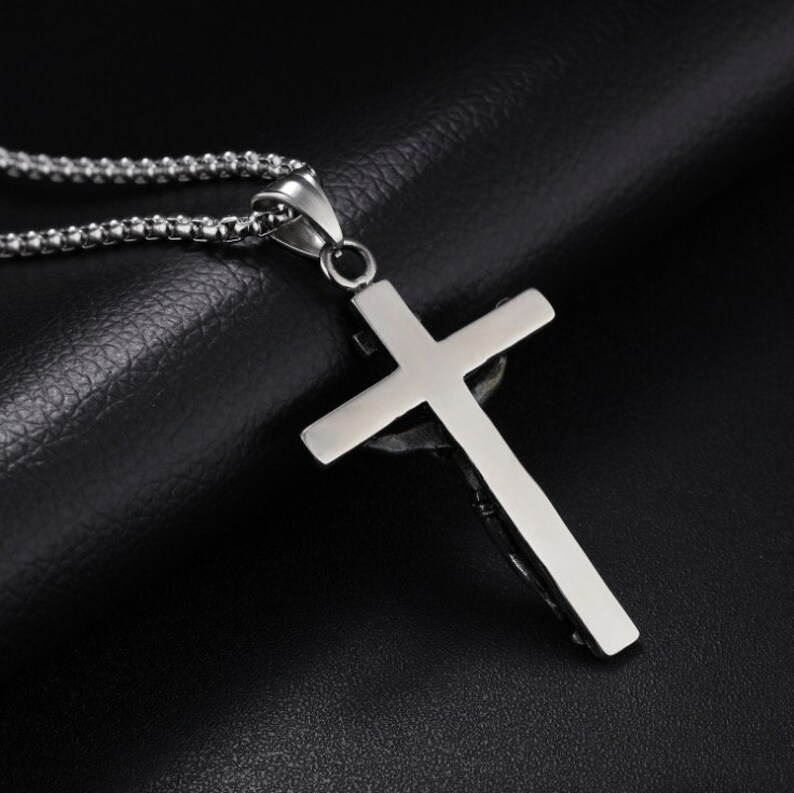 Fashion Cross Necklace for Men Titanium Steel Pendant for Him Etsy